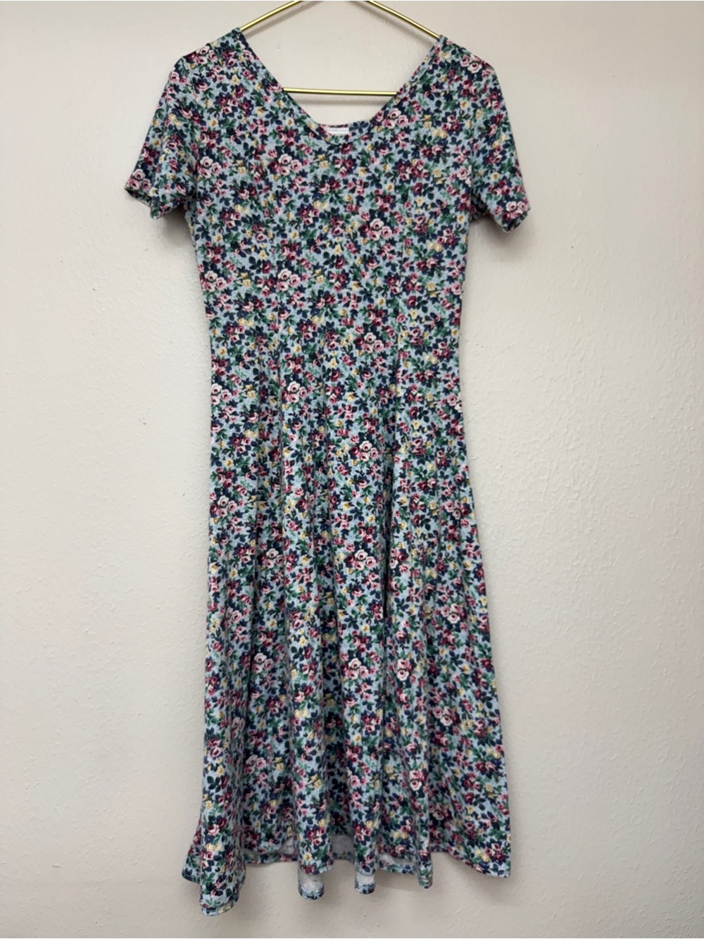 Vintage SMW Style My Way Dress Small Pink Floral Maxi Retro 80s Feminine Boho